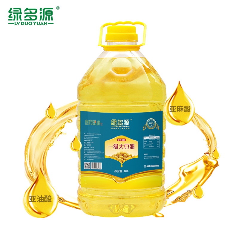 绿多源非转基因基因一级大豆油10L食用油家庭装