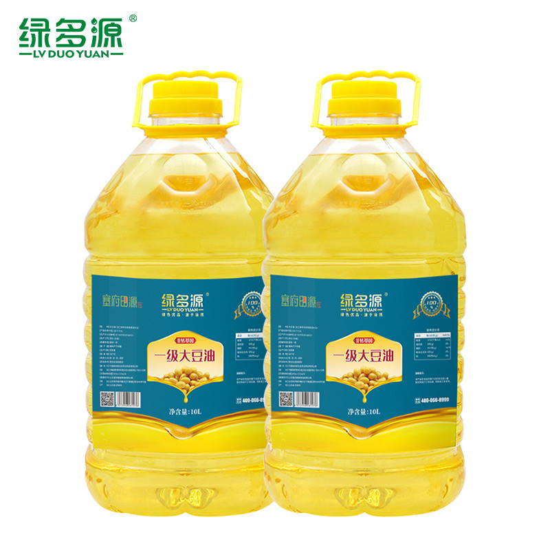 绿多源非转基因基因一级大豆油10L*2桶食用油家庭组合装